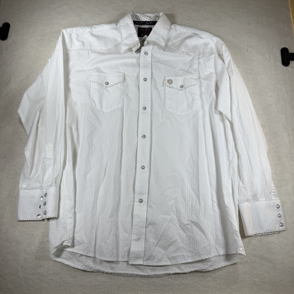 Wrangler George Strait Troubadour Men's Western Shirt White Size XL Pearl Snap